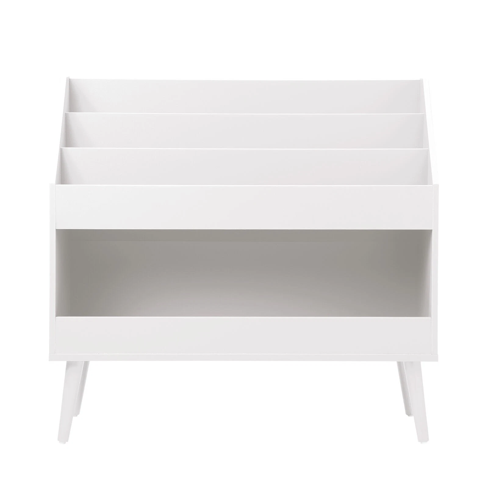 Oikiture Kids Bookshelf Children Bookcase Organiser Toy Storage Shelf White - Sunyee