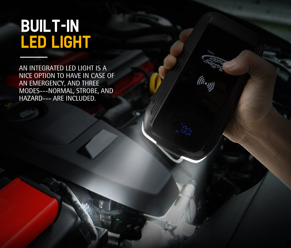 1000 Amp Jump Starter 8000mAh Power Bank W/ Qi Charger - Sunyee