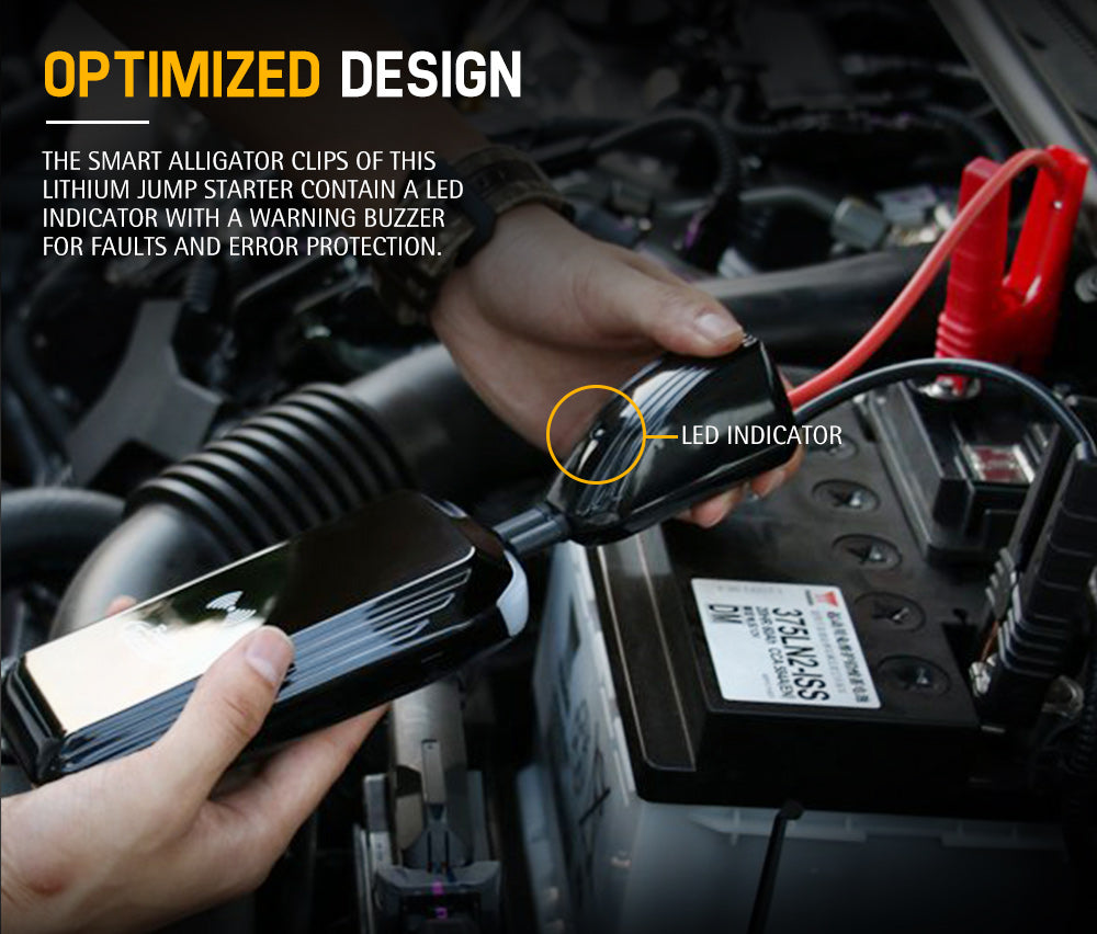 1000 Amp Jump Starter 8000mAh Power Bank W/ Qi Charger - Sunyee