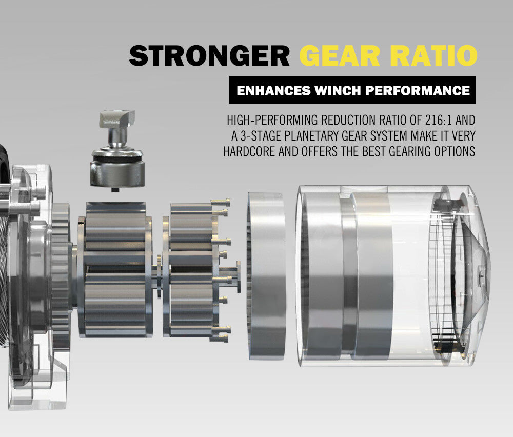 Tungsten 12V 12000lbs Electric Winch Synthetic Rope Wireless Remote Recovery - Sunyee