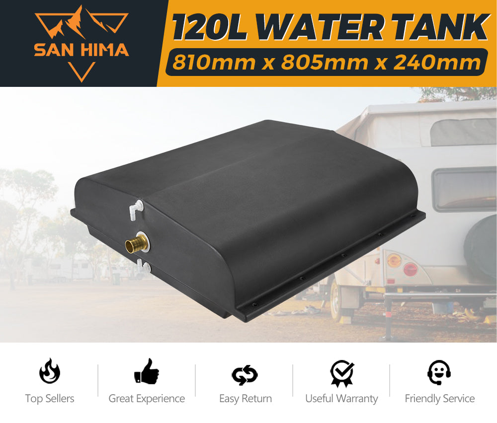 120L Poly Water Tank Camper Trailers Caravans 4X4 4WD Truck Universal Black - Sunyee