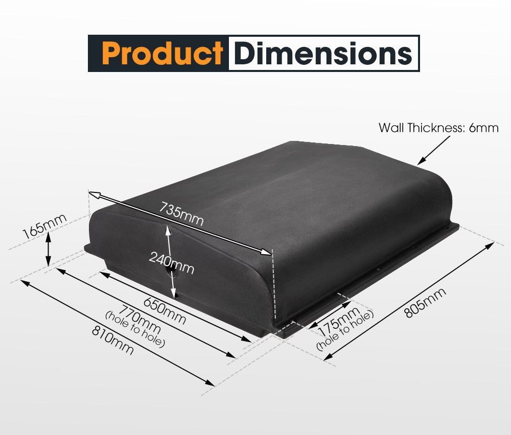 120L Poly Water Tank Camper Trailers Caravans 4X4 4WD Truck Universal Black - Sunyee