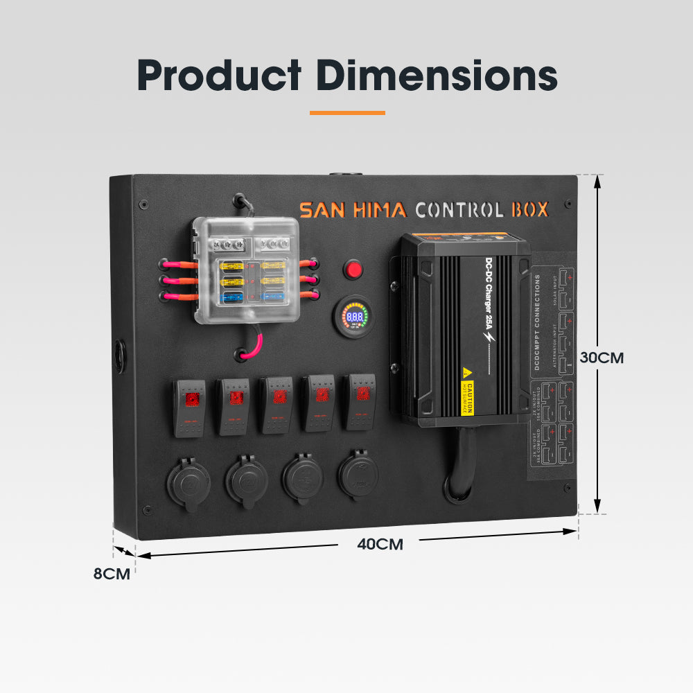 San Hima 12V Control Box 25A DCDC Charger with Fuse 4 USB port Car Boat 4WD - Sunyee