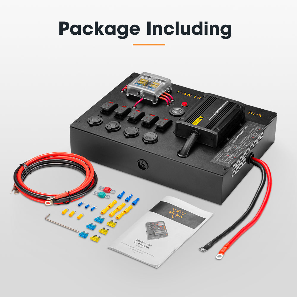 San Hima 12V Control Box 25A DCDC Charger with Fuse 4 USB port Car Boat 4WD - Sunyee