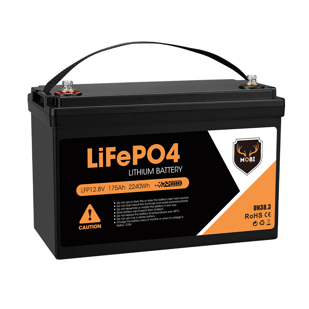 Mobi 175AH 12V Lithium Iron Battery LiFePO4 Deep Cycle Battery RV 4WD