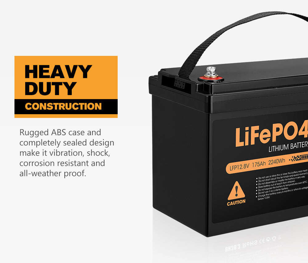 Mobi 175AH 12V Lithium Iron Battery LiFePO4 Deep Cycle Battery RV 4WD Solar - Sunyee