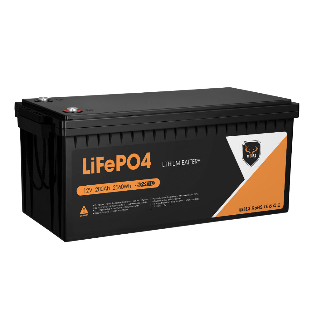 Mobi 12V 200AH Lithium Iron Phosphate Battery LiFePO4 Deep Cycle - Sunyee