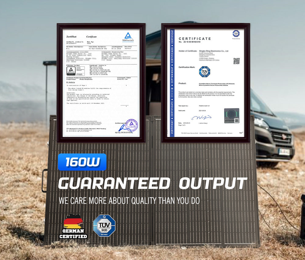 Atem Power 12V 160W Folding Solar Panel Blanket Kit Mono with Regulator - Sunyee