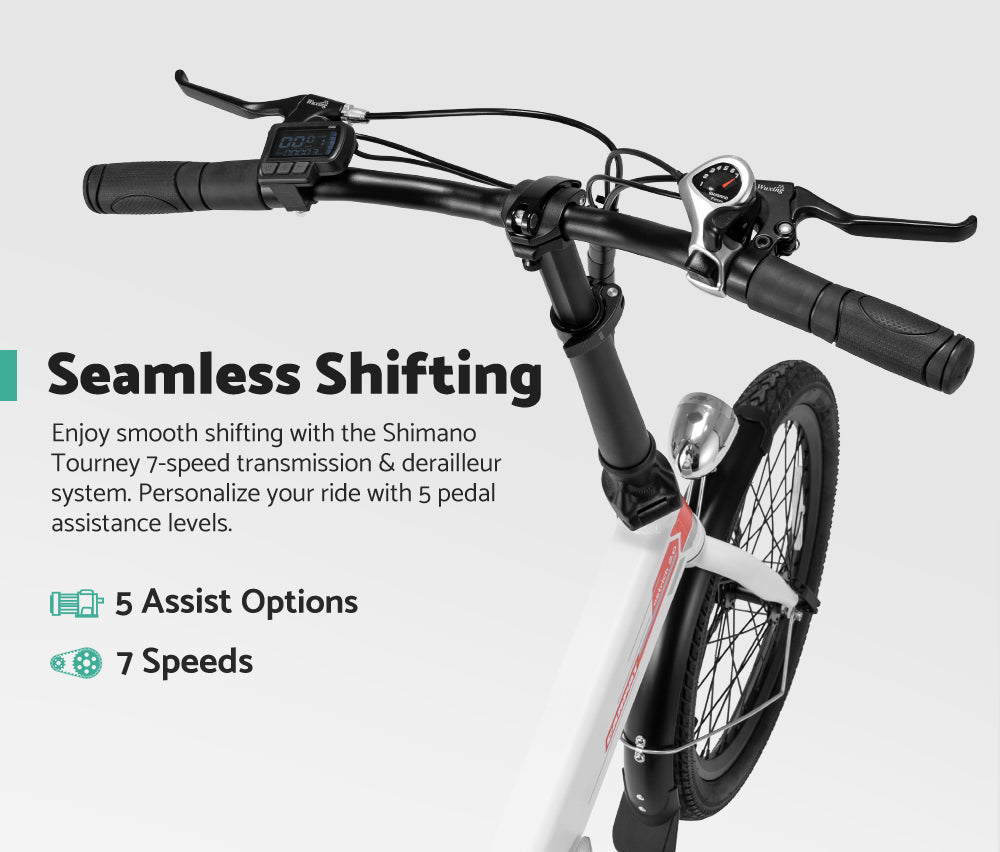 Carpat 20 inch Folding Electric Bike Bicycle White - Sunyee