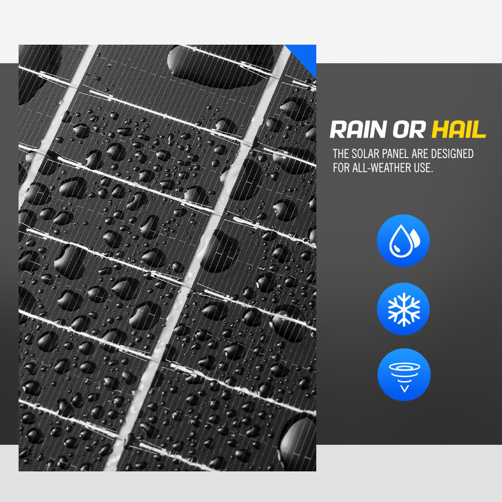 12V 200W Solar Panel Kit Mono Fixed Caravan Camping Power Battery Charging - Sunyee