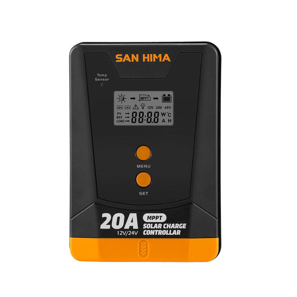 San Hima 20A MPPT Solar Charge Controller 12V 24V Inbulit Bluetooth LCD Display - Sunyee