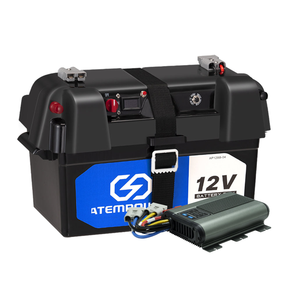 Atem Power 12V 25A DC to DC Battery Charger MPPT Dual Battery System with Battery Box - Sunyee