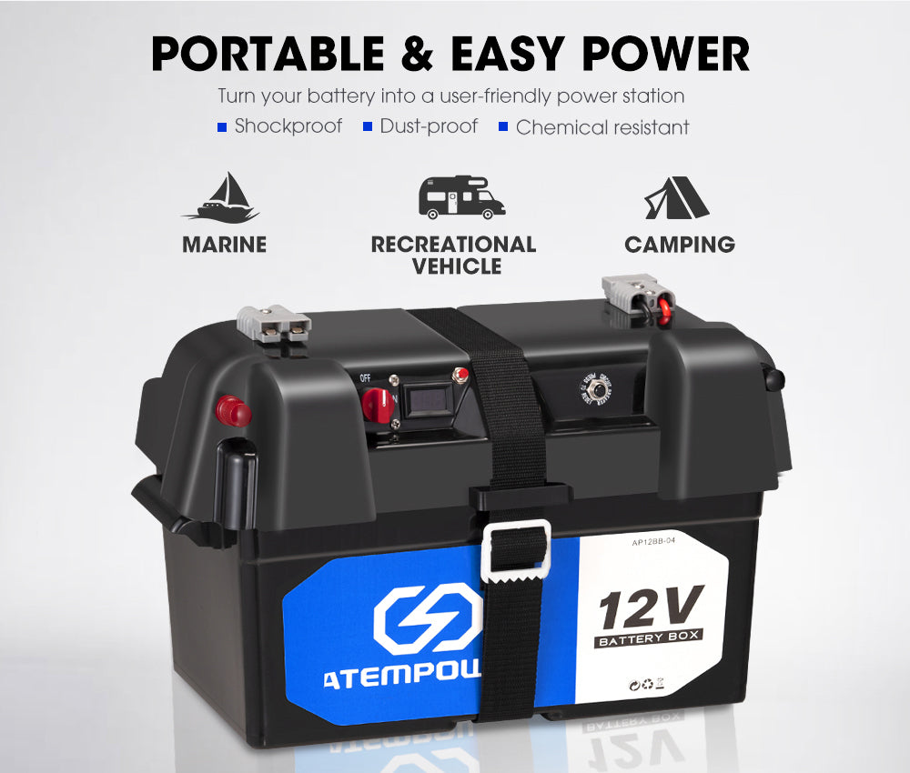 Atem Power 12V 25A DC to DC Battery Charger MPPT Dual Battery System with Battery Box - Sunyee