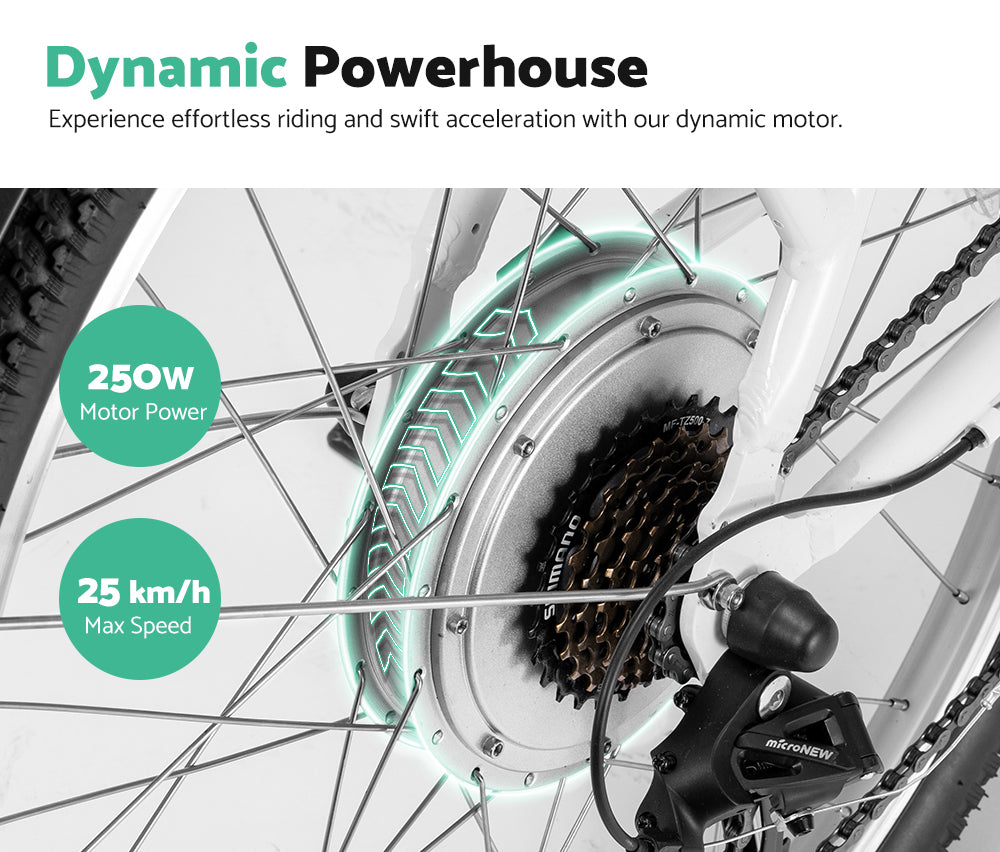 Carpat 26 inch Beach Cruiser Electric Bike White - Sunyee