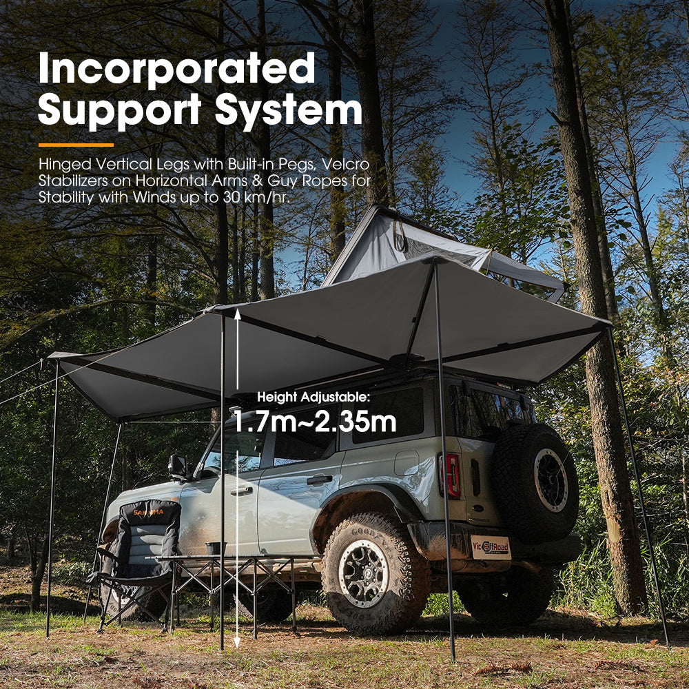 San Hima 270 Degree Free-Standing Awning With "L" Bracket 600D Double-Ripstop - Sunyee