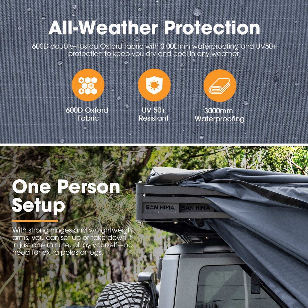 San Hima 270 Degree Free-Standing Awning-Driver Side 600D Oxford UPF50+ 4X4 - Sunyee