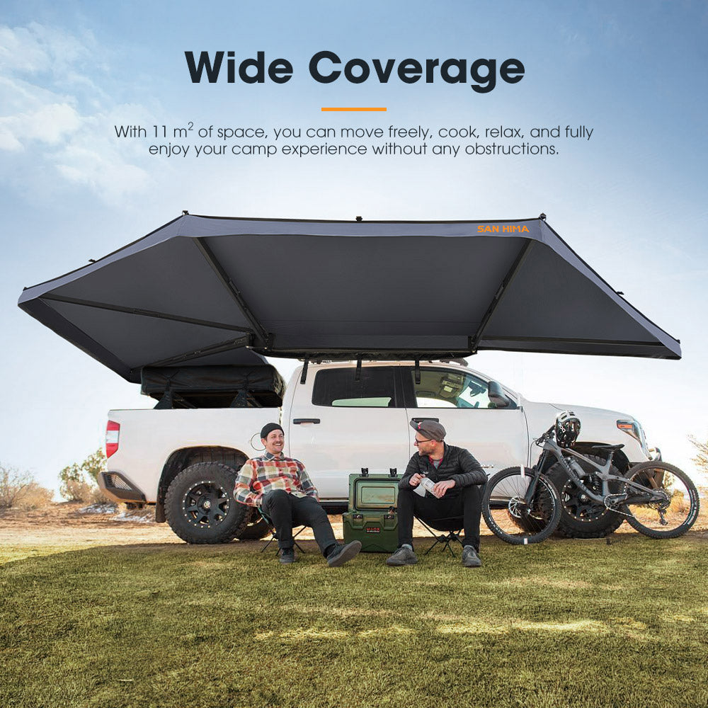 San Hima 270 Degree Free-Standing Awning-Driver Side 600D Oxford UPF50+ 4X4 - Sunyee