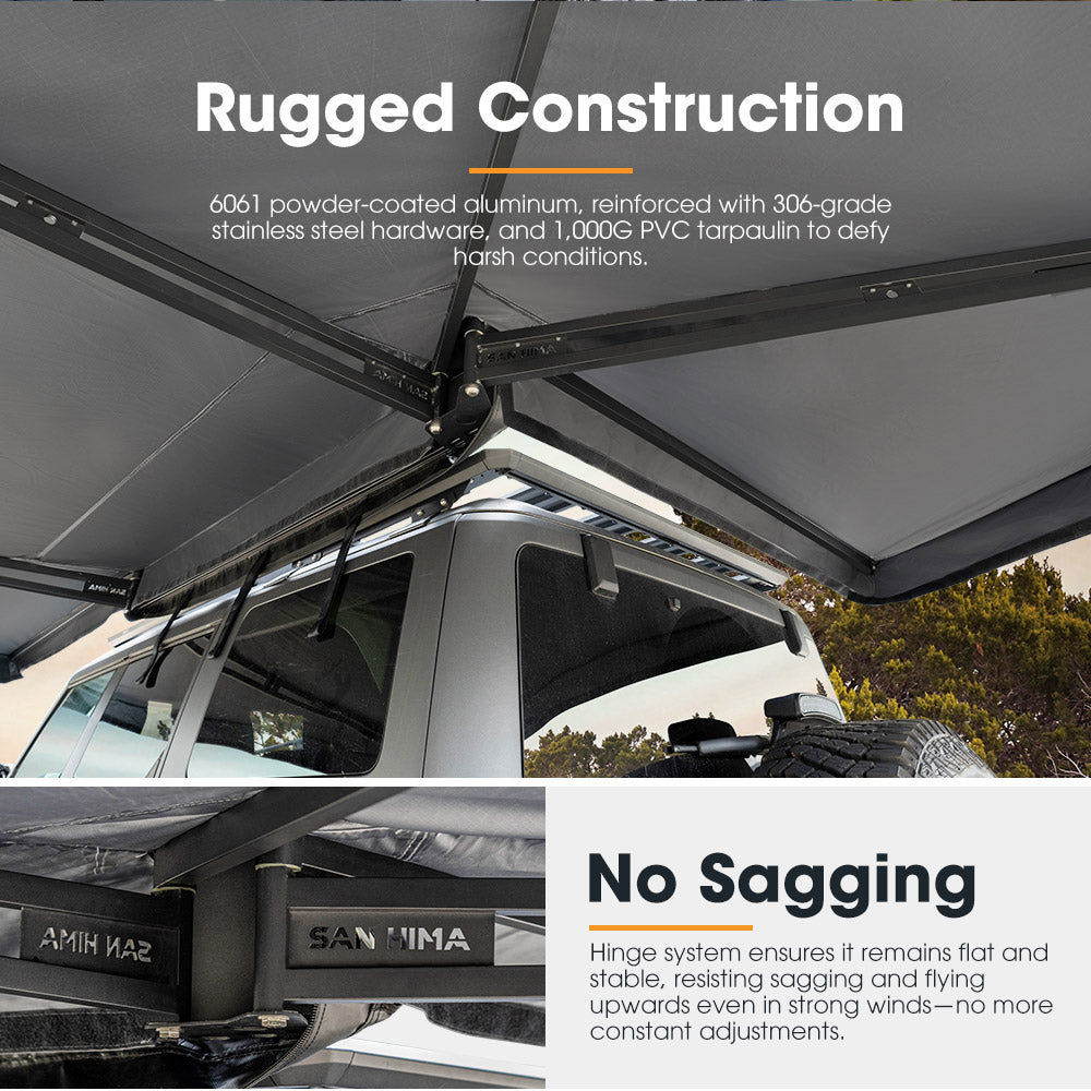 San Hima 270 Degree Free-Standing Awning-Passenger Side 600D Oxford UPF50+ 4X4 - Sunyee