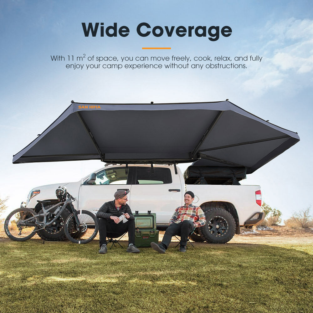 San Hima 270 Degree Free-Standing Awning-Passenger Side 600D Oxford UPF50+ 4X4 - Sunyee
