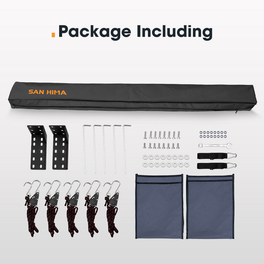 San Hima 270 Degree Free-Standing Awning-Passenger Side 600D Oxford UPF50+ 4X4 - Sunyee