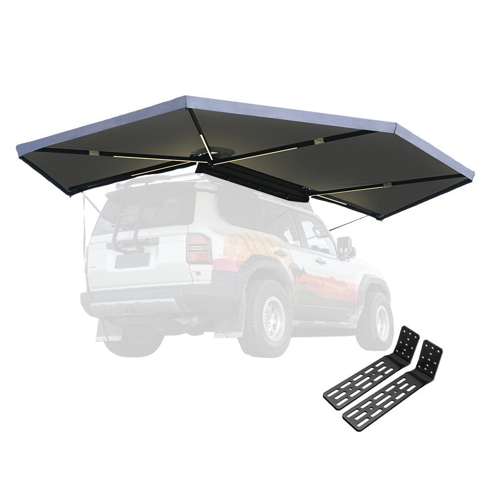 San Hima 270 Degree Awning Free Standing Car Camping With L Brackets Driver Side - Sunyee