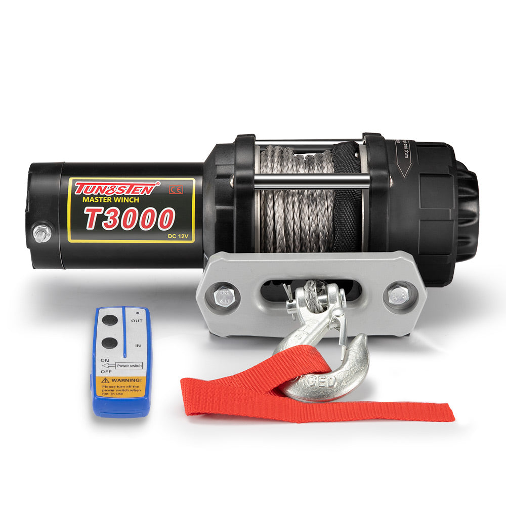 12V Electric Winch Wireless 3000LBS / 1361KG Synthetic Rope 12V ATV UTV 4WD Boat - Sunyee