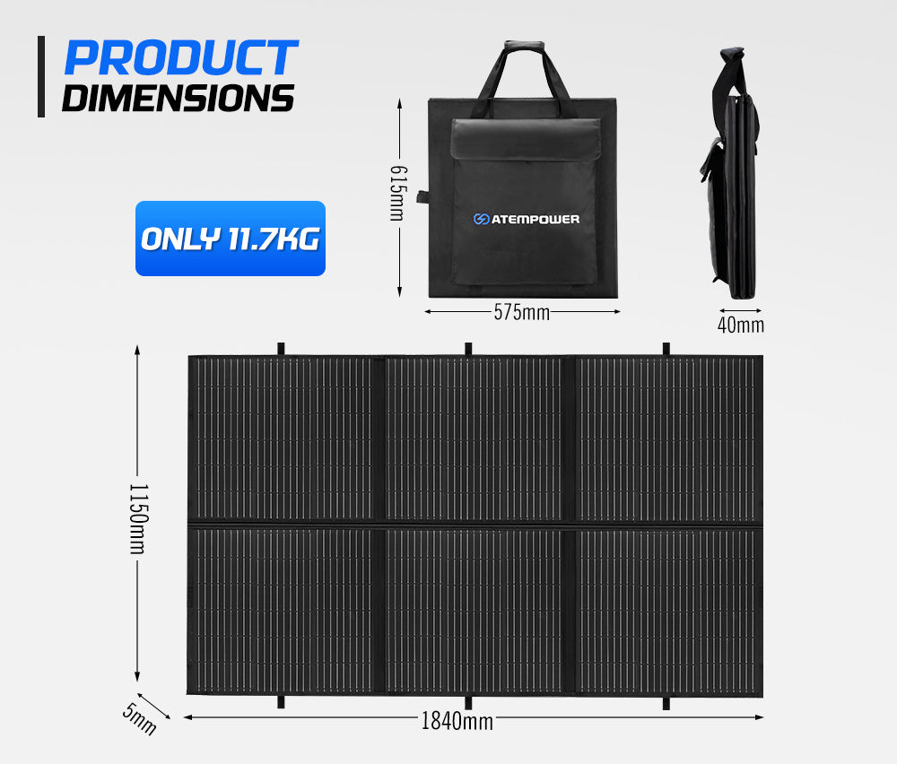 Atem Power 12V 300W Folding Solar Mat Flexible Blanket Solar Panel Kit Camping Charger - Sunyee