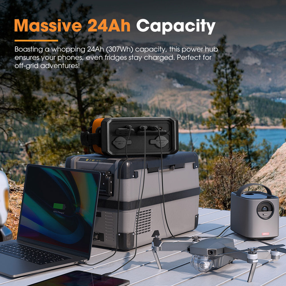 San Hima 24Ah Lithium Portable Power Pack Build-in LED Lights Camping Outdoor - Sunyee