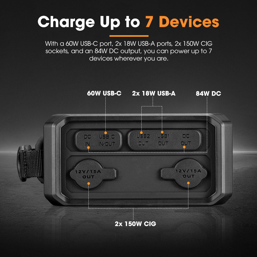 San Hima 24Ah Lithium Portable Power Pack Build-in LED Lights Camping Outdoor - Sunyee