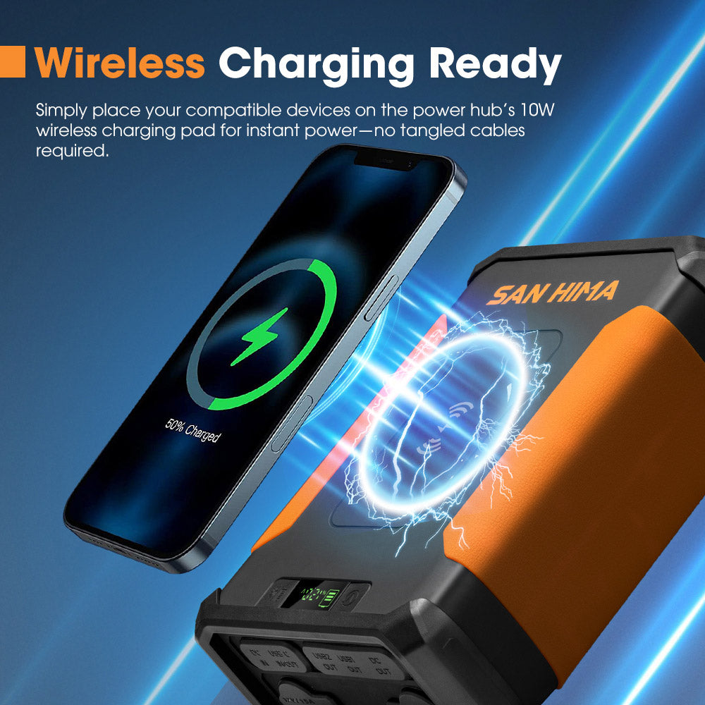 San Hima 24Ah Lithium Portable Power Pack Build-in LED Lights Camping Outdoor - Sunyee