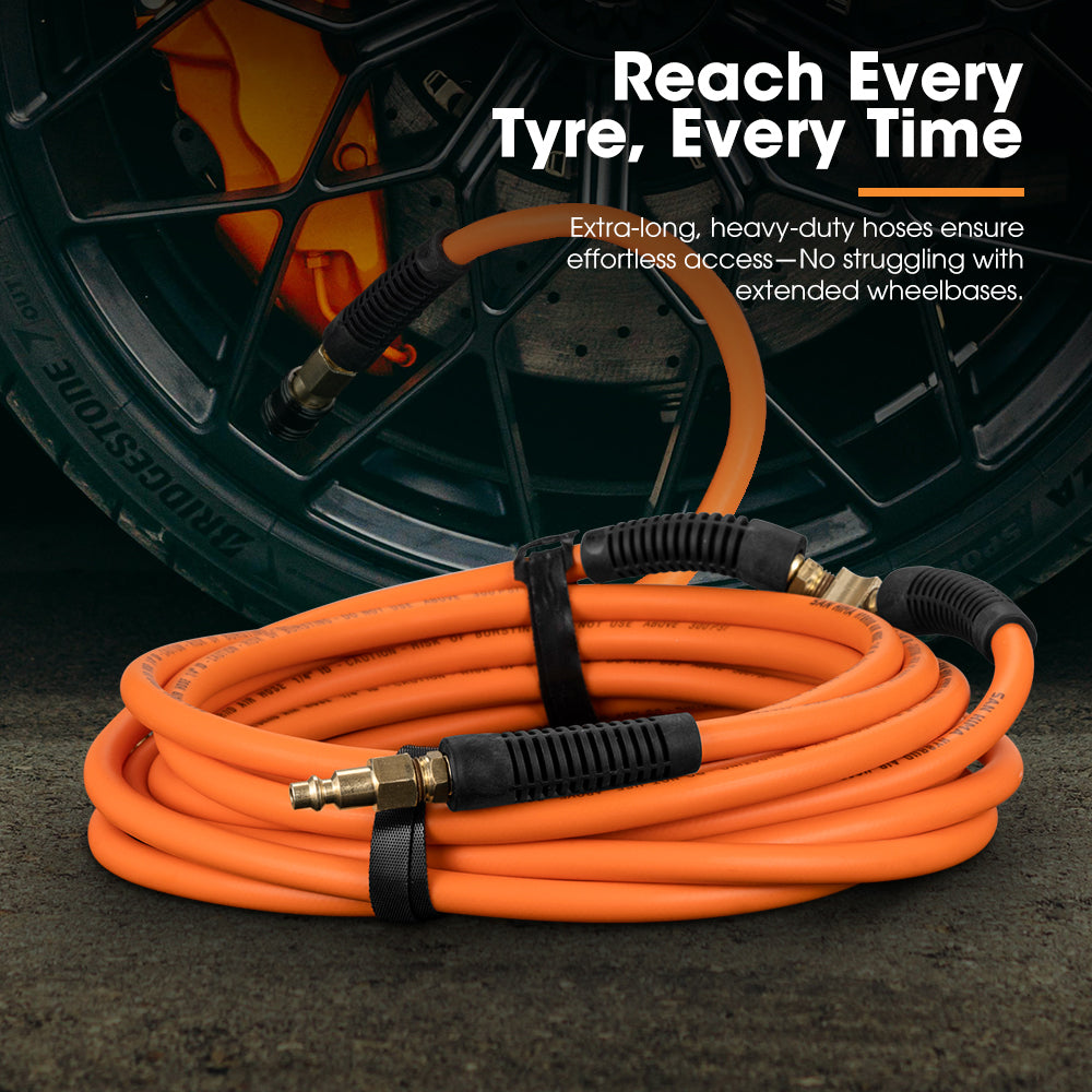 San Hima 4-Way Digital Tyre Inflator 250 PSI Car Air Compressor Tire Gauge Hose - Sunyee