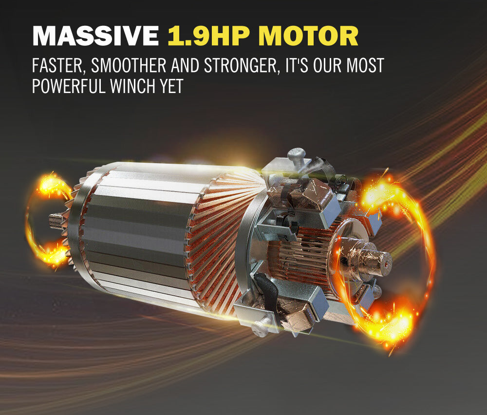 Electric Winch Wireless Synthetic Rope 12V 4000LBS 1812KG ATV 4WD BOAT - Sunyee