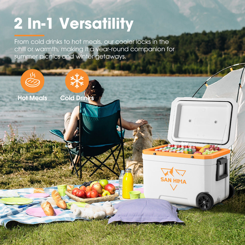 San Hima 45L Cooler Ice Box Portable Trolley For Camping Picnic Heat Retention - Sunyee