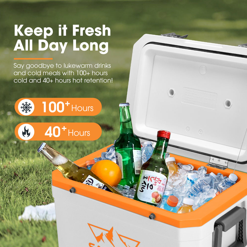 San Hima 45L Cooler Ice Box Portable Trolley For Camping Picnic Heat Retention - Sunyee