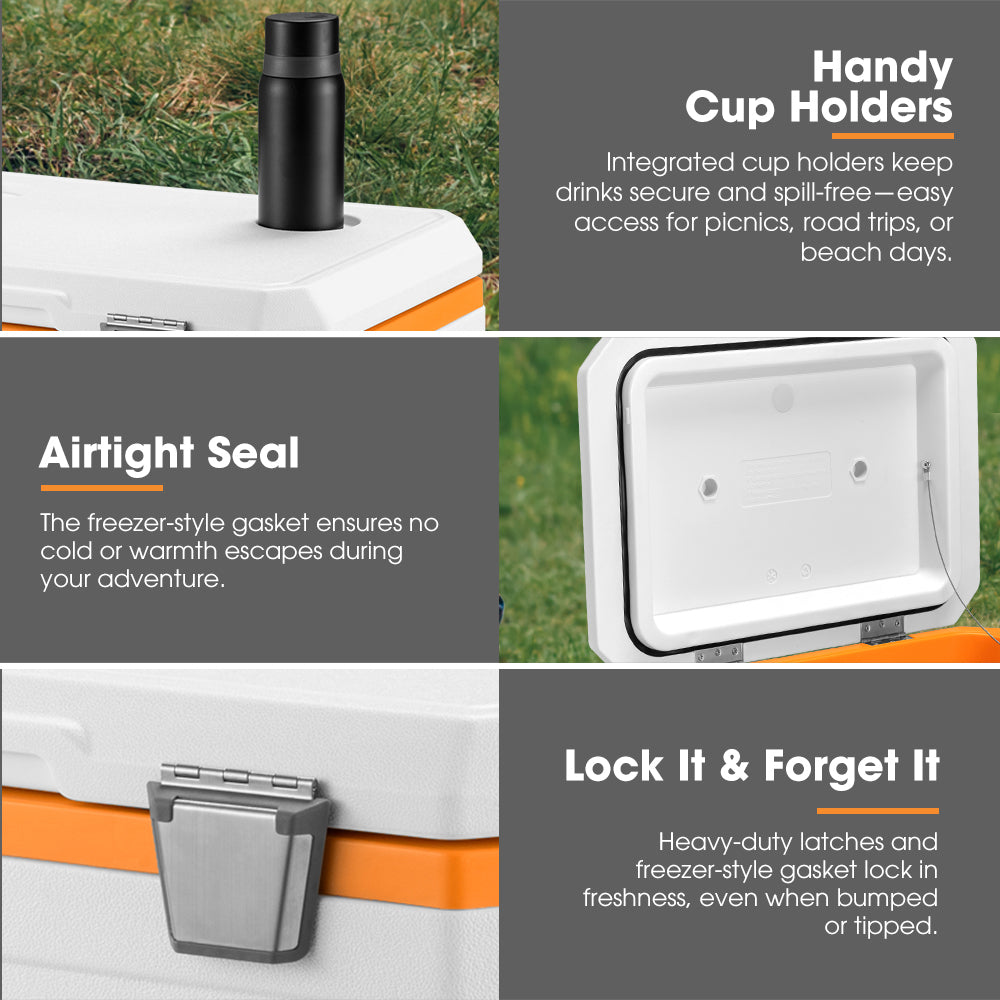 San Hima 45L Cooler Ice Box Portable Trolley For Camping Picnic Heat Retention - Sunyee