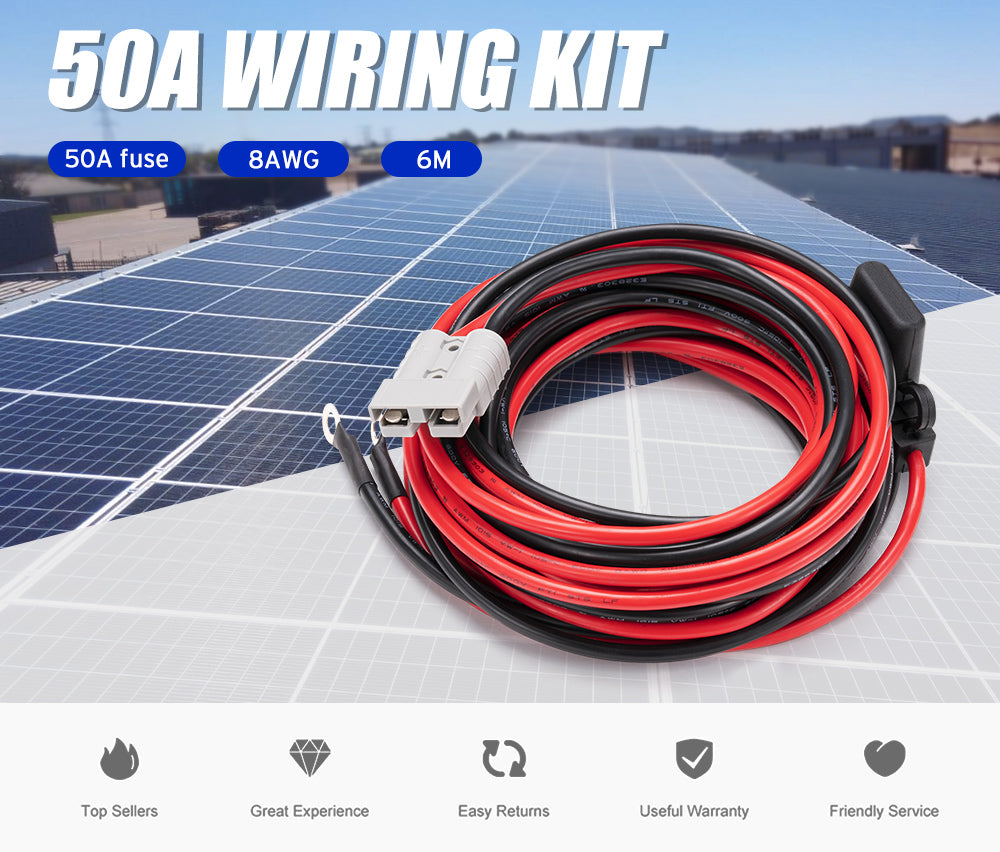 Atem Power 50A Wiring Kit 12V 6m Anderson Style Plug Battery Cable Quick Connect - Sunyee