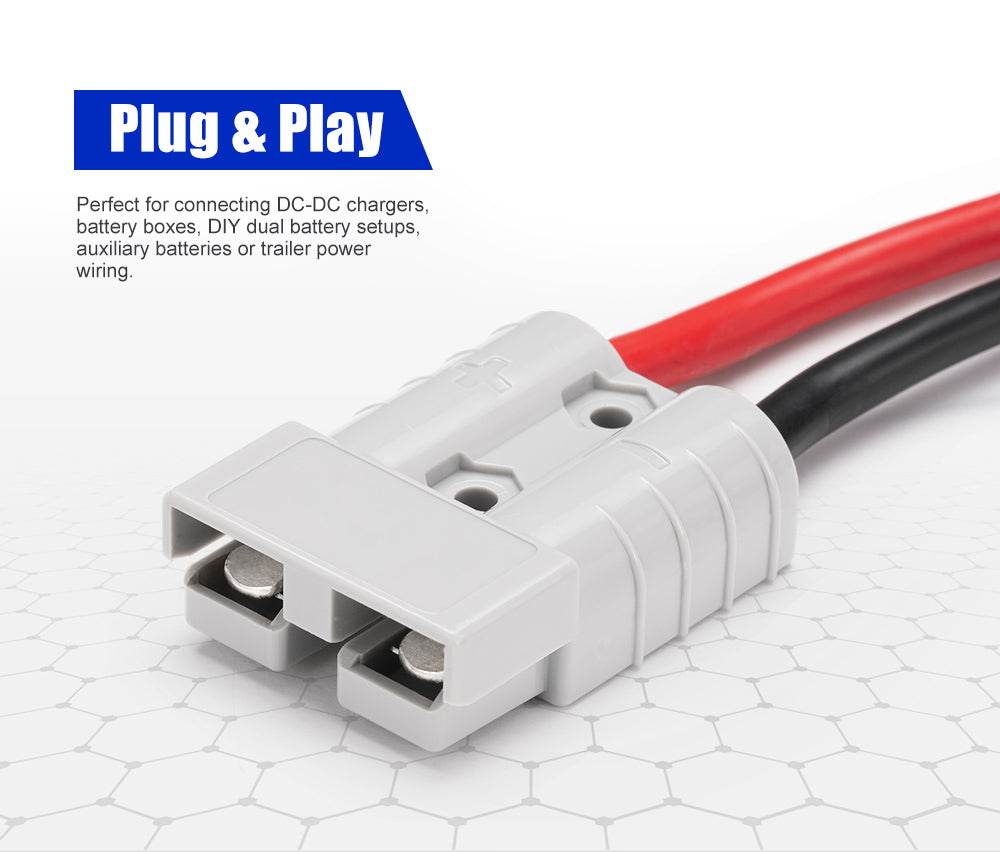 Atem Power 50A Wiring Kit 12V 6m Anderson Style Plug Battery Cable Quick Connect - Sunyee