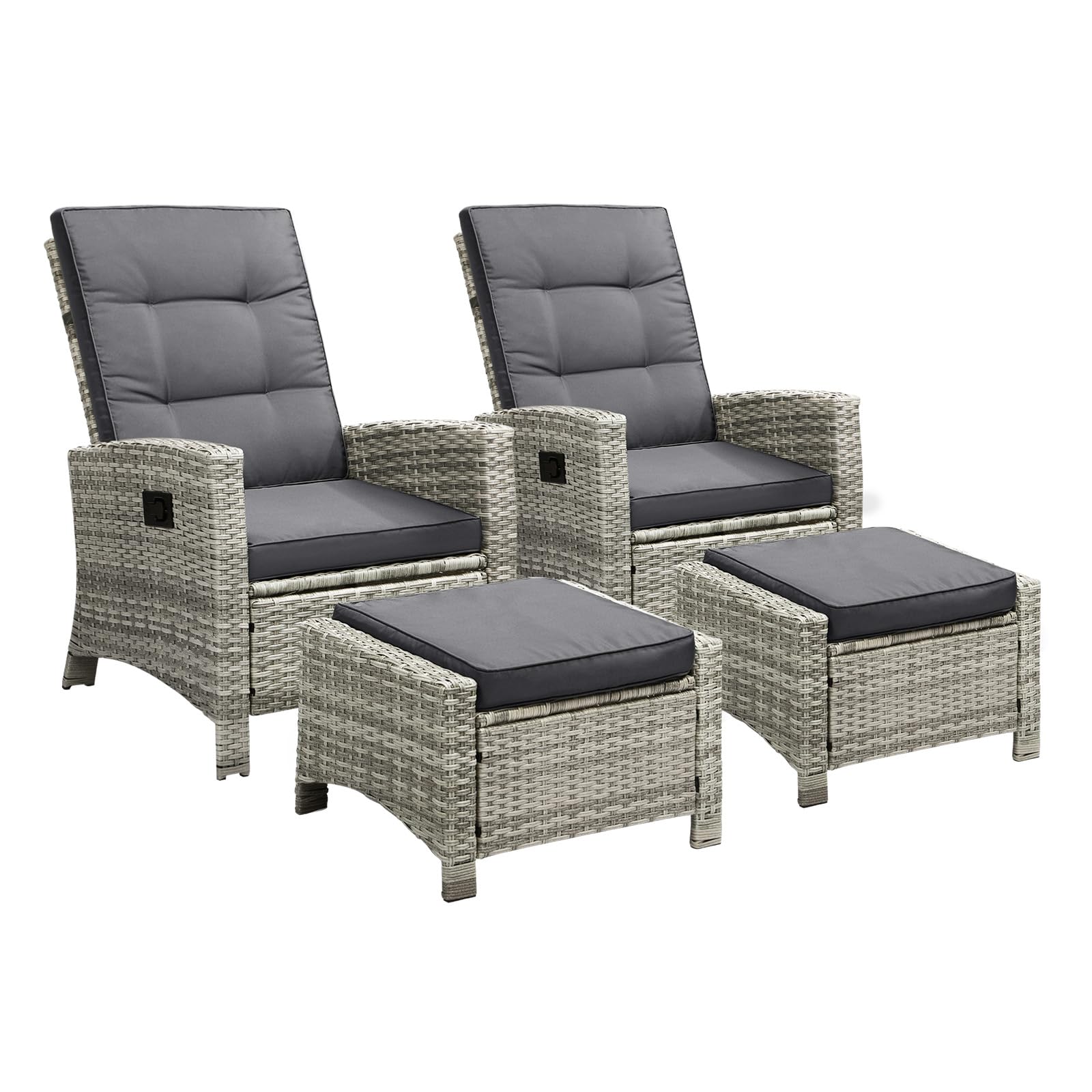 Livsip Recliner Chairs Outdoor Sun Lounger Setting Wicker Sofa Patio Furniture - Sunyee