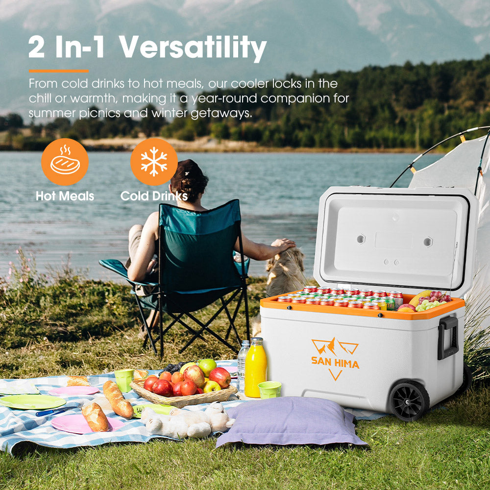 San Hima 75L Cooler Ice Box Portable Trolley For Camping Picnic Heat Retention - Sunyee