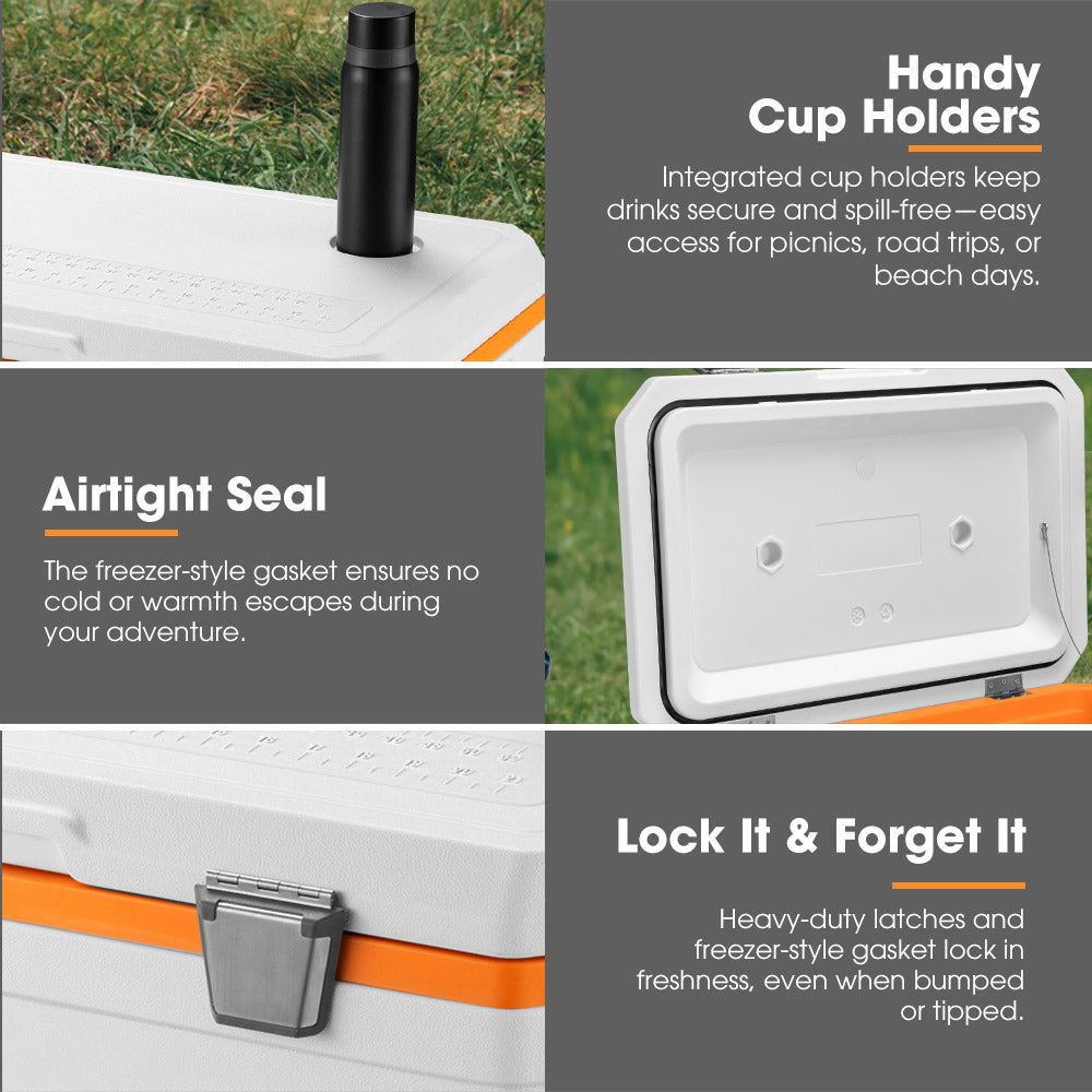 San Hima 75L Cooler Ice Box Portable Trolley For Camping Picnic Heat Retention - Sunyee