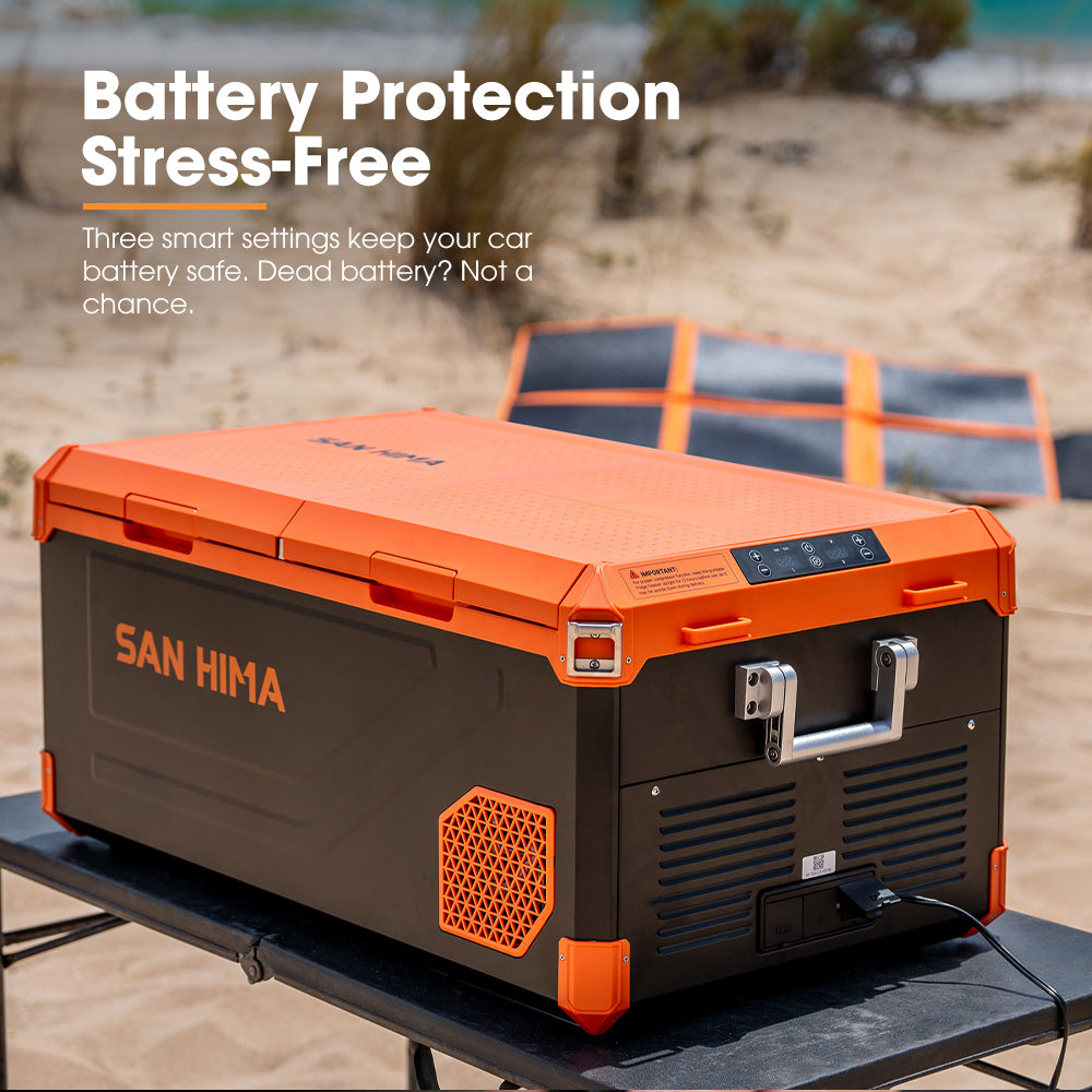 San Hima 75L Portable Camping Fridge Freezer Dual Zone With Insulated Cover - Sunyee
