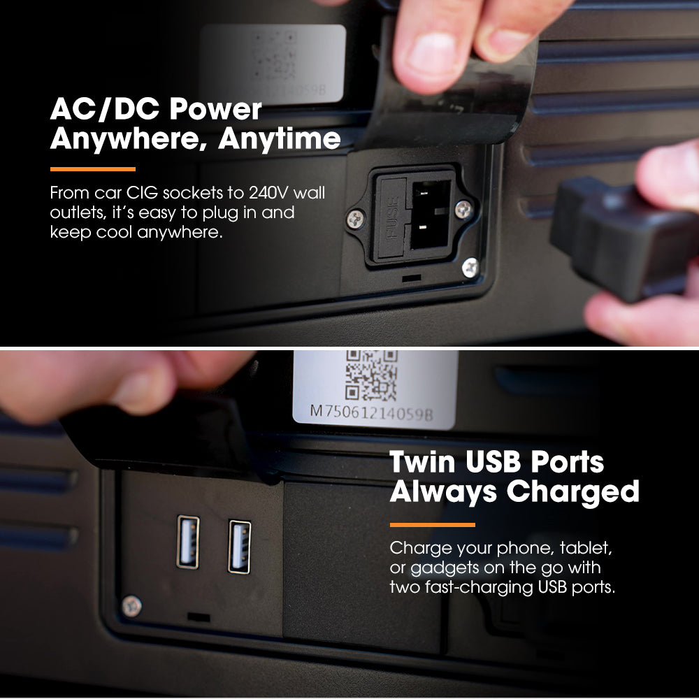 San Hima 75L Portable Camping Fridge Freezer Dual Zone With Insulated Cover - Sunyee