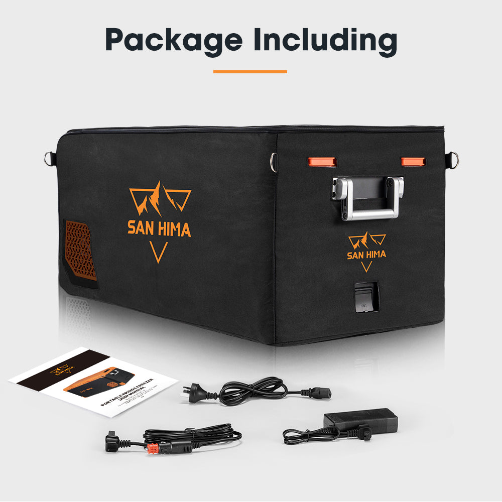 San Hima 75L Portable Camping Fridge Freezer Dual Zone With Insulated Cover - Sunyee