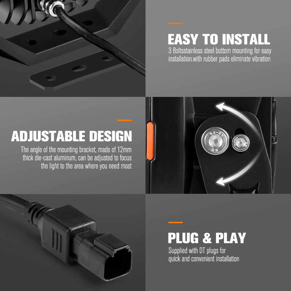 Lightfox 7inch LED Driving Light 1 Lux @ 1,796m IP68 15,208 Lumen - Sunyee