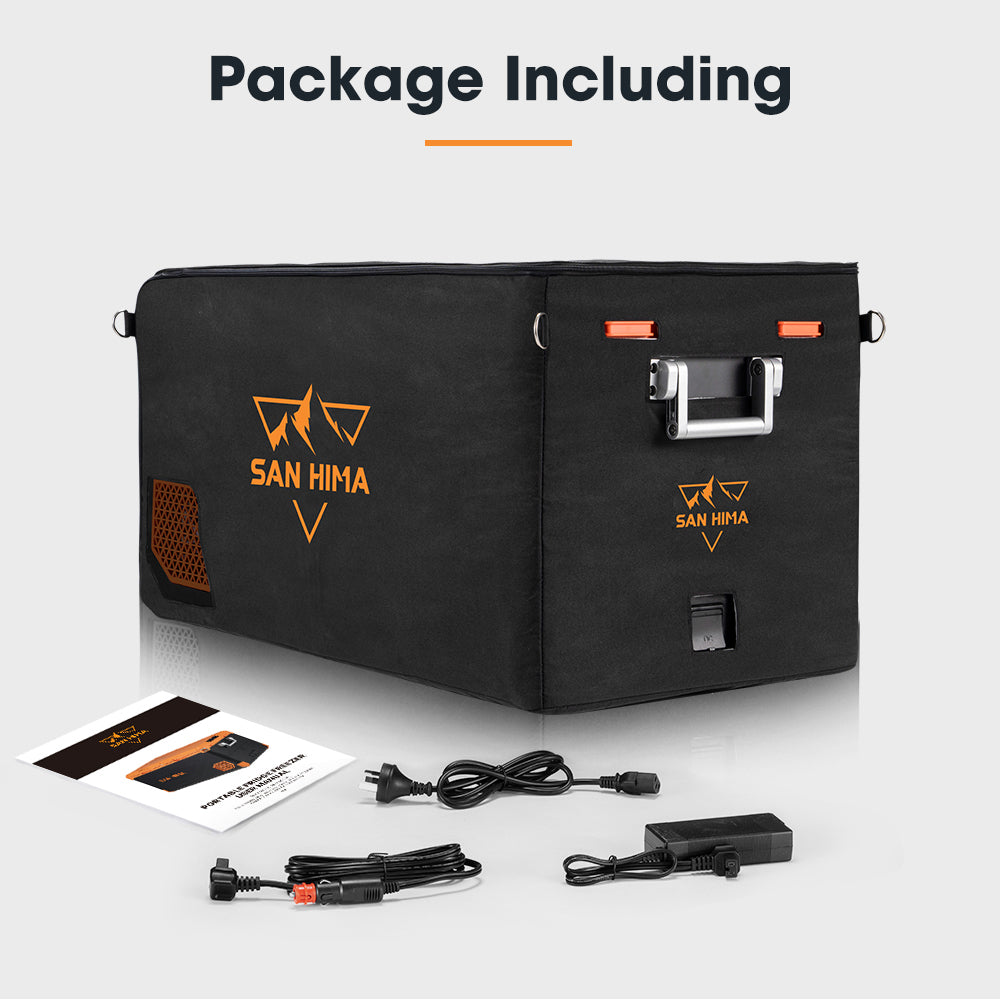 San Hima 95L Portable Camping Fridge Freezer Dual Zone With Insulated Cover - Sunyee