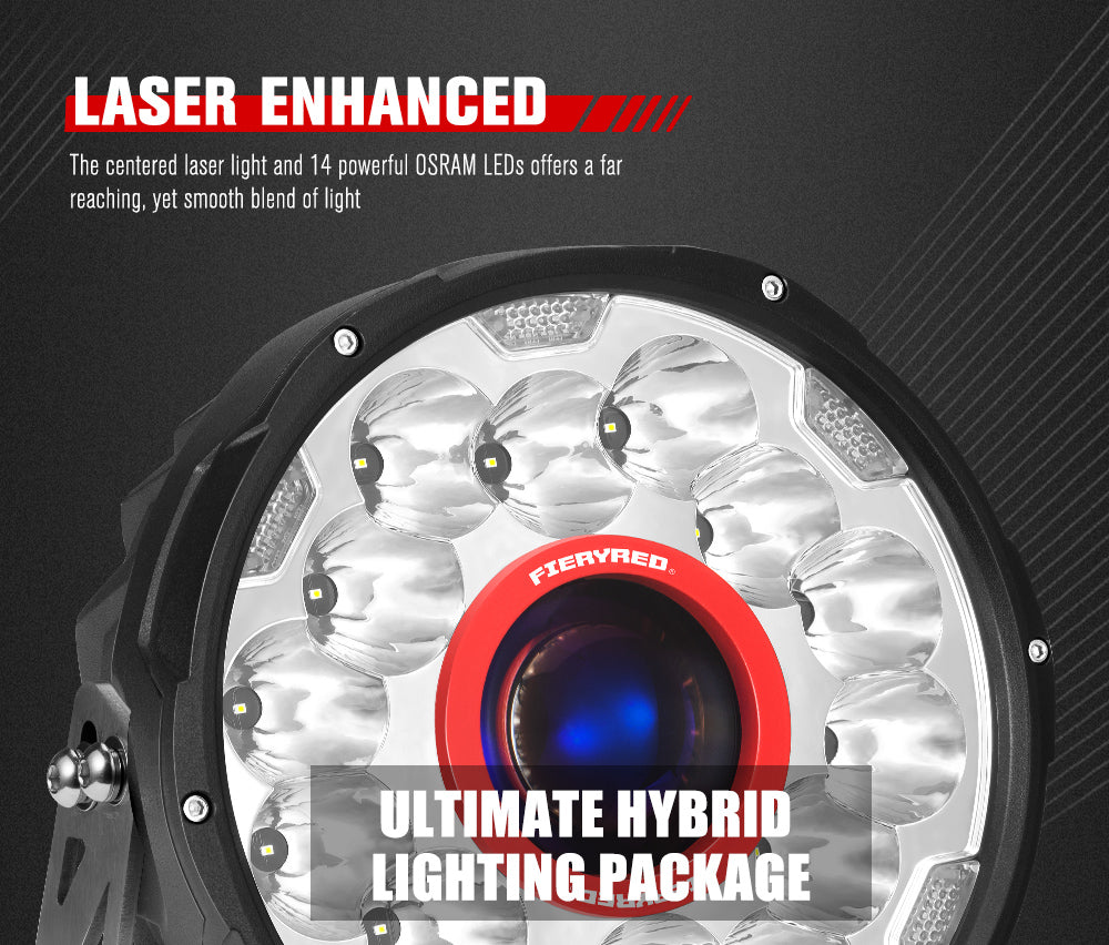 Fieryred 7inch LED Driving Light 1Lux@1,625m (pair) IP67 11,700 (pair) - Sunyee