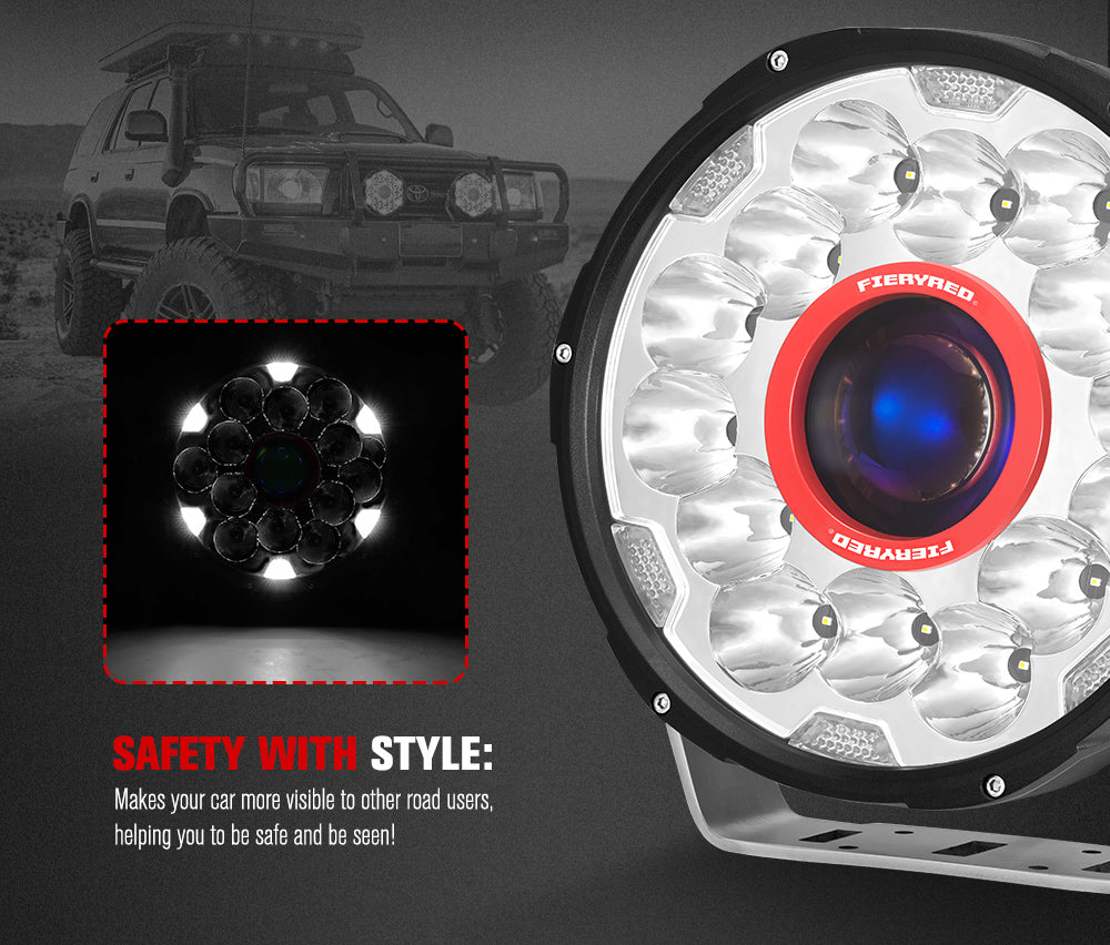 Fieryred 7inch LED Driving Light 1Lux@1,625m (pair) IP67 11,700 (pair) - Sunyee
