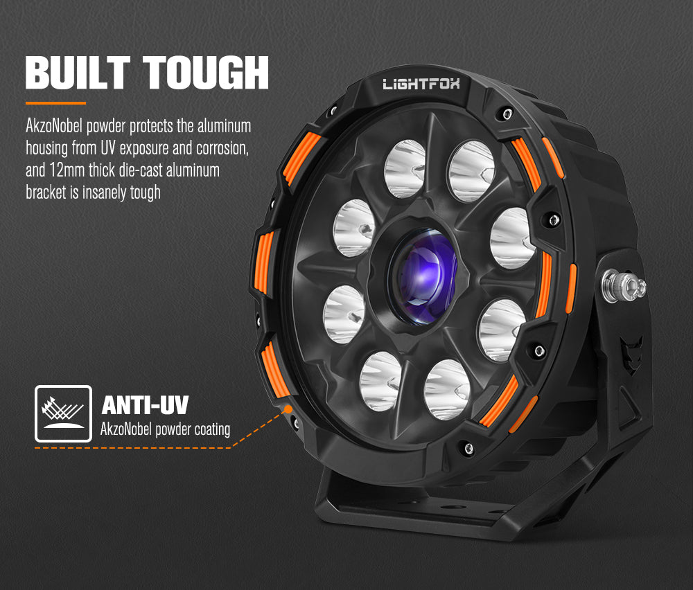 Lightfox 9inch LED Driving Light 1 Lux @ 1,937m IP68 19,478 Lumen - Sunyee