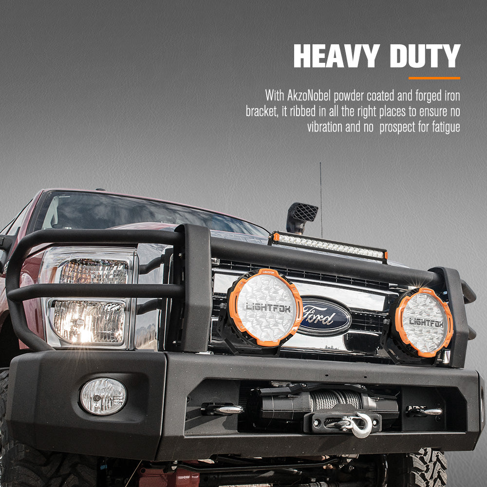 Lightfox 9 inch Osram LED Driving Lights + 20 inch Single Row LED Light Bar + Wiring Kit - Sunyee