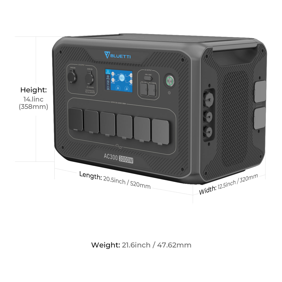BLUETTI AC300 Inverter Module Generator | 3,000W ( Must Work With B300 Battery Pack ) - Sunyee